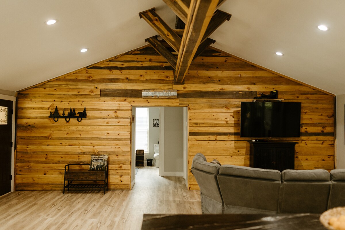 Cabin porch and outdoor seating detail