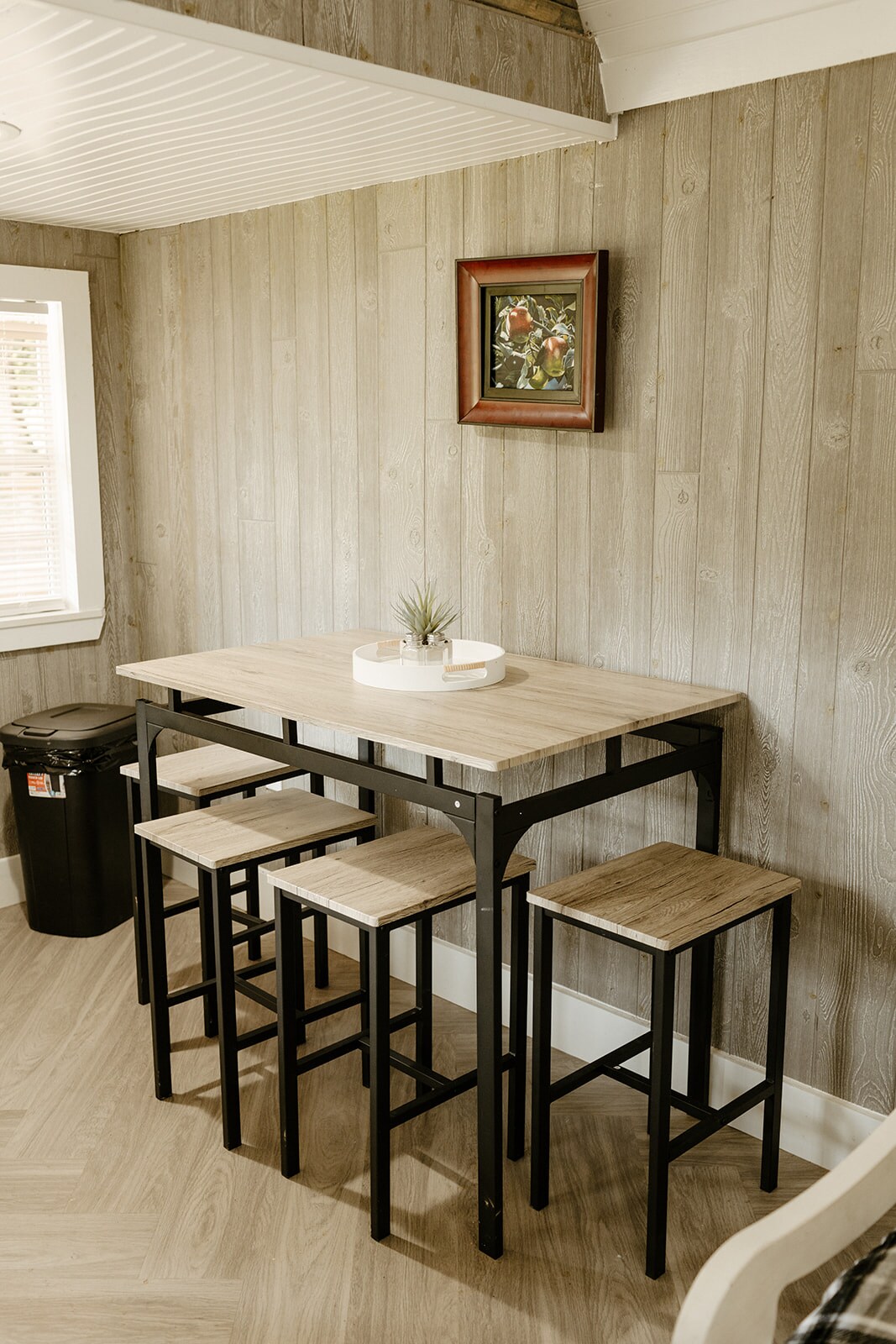 Dining table inside Running Water Tiny Cabin